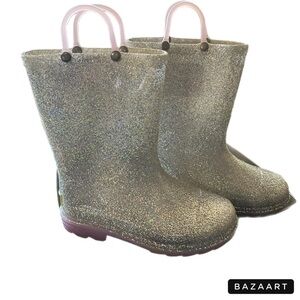 Western Chief KIDS GLITTER LIGHTED RAIN BOOTS - Size 12 (Silver Lilac)